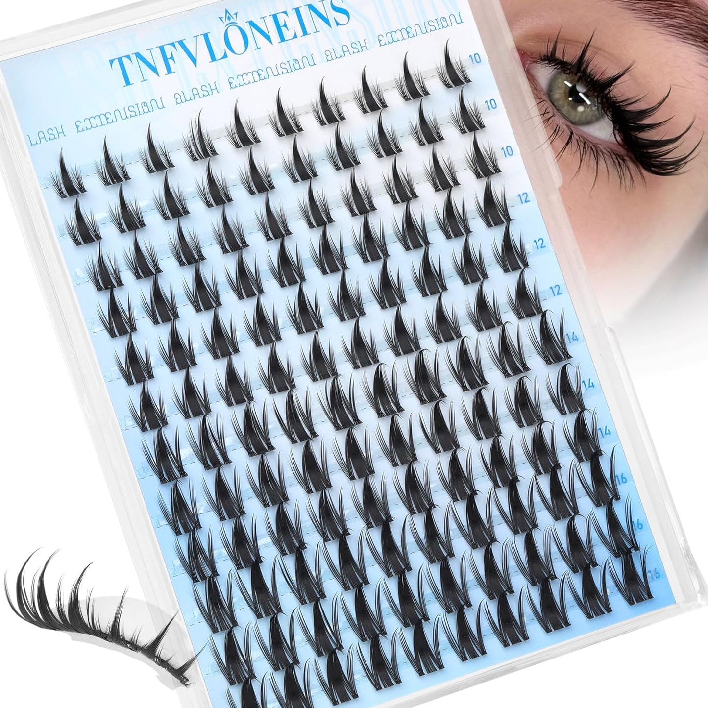 TNFVLONEINS Manga Lash Clusters with Spikes Fairy Eyelash Clusters Anime Cluster Eyelash Extensions Doll-like Individual Lashes Wide Band Eyelash Extension Natural Eye Lash Clusters