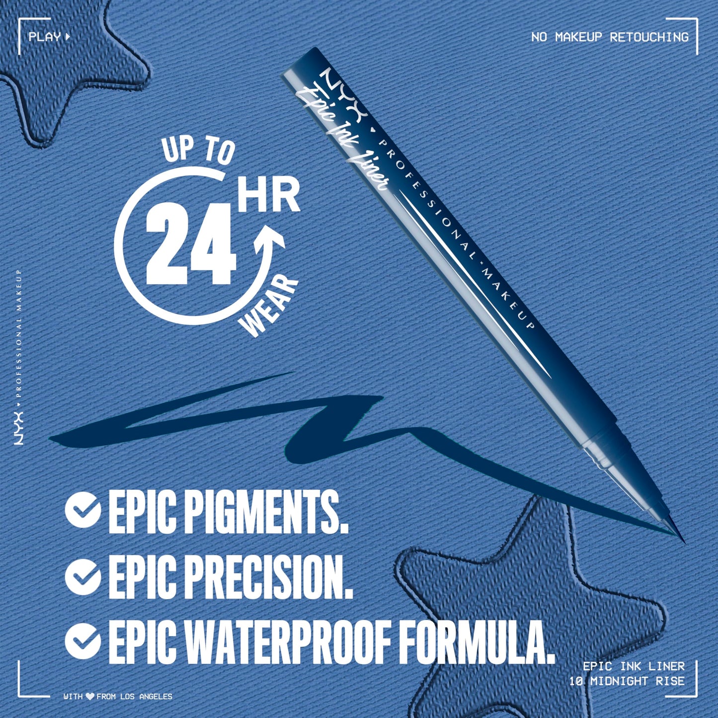 NYX PROFESSIONAL MAKEUP Epic Ink Eyeliner, Up To 24HR Wear, Mid Night Rise