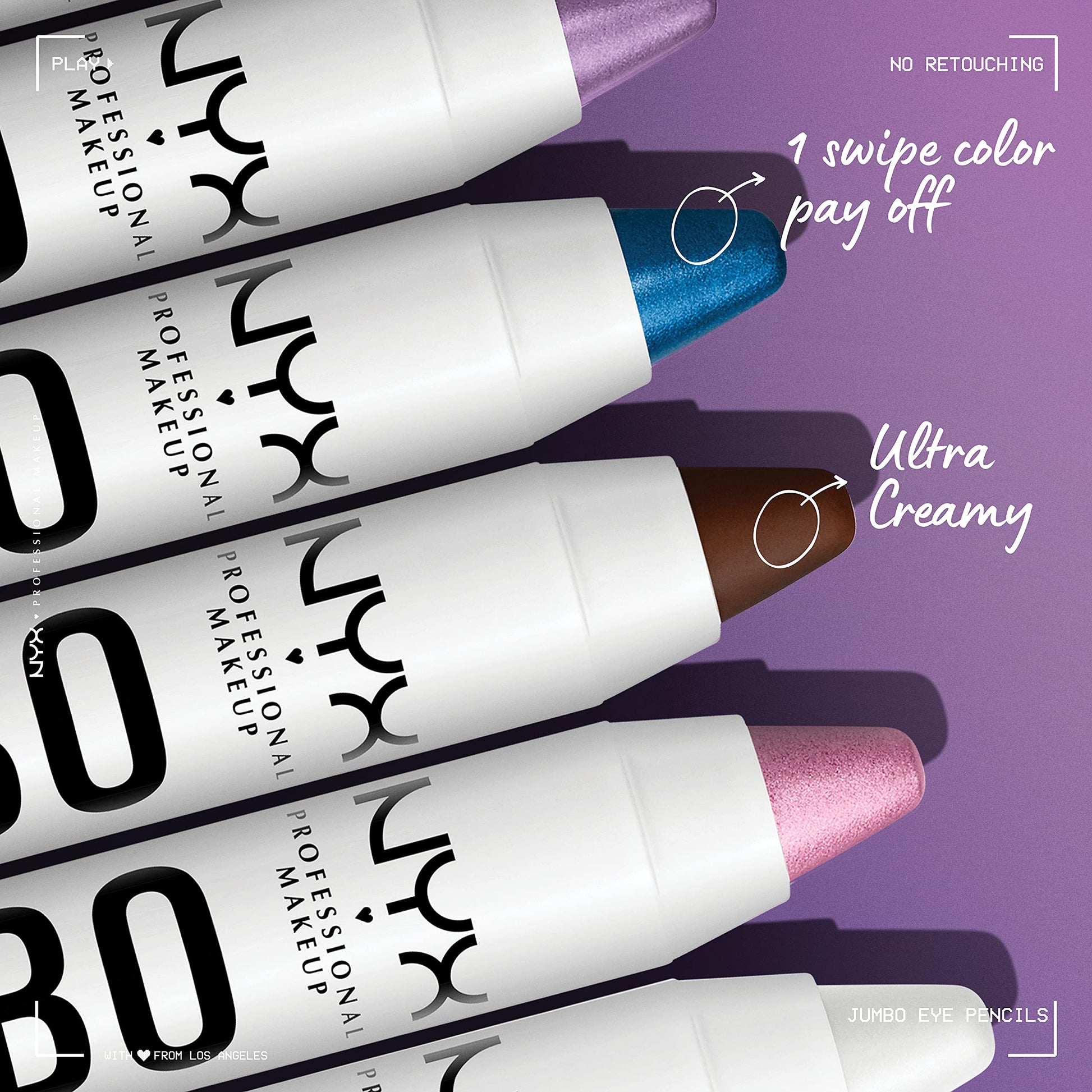 NYX PROFESSIONAL MAKEUP Jumbo Eye Pencil, Blendable Eyeshadow Stick & Eyeliner Pencil - Milk &