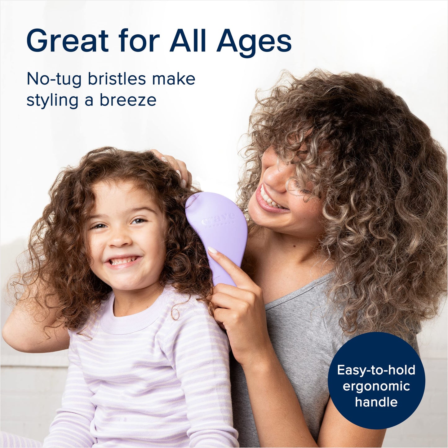 Crave Naturals Glide Thru Detangling Brush for Adults and Kids - Detangler Brush for Curly or