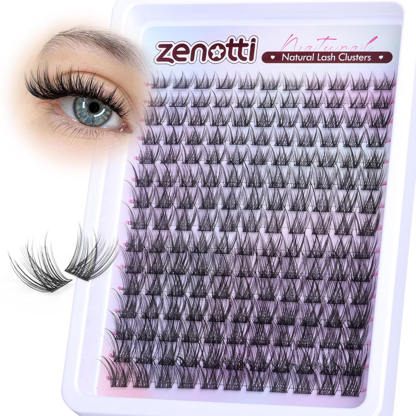Wispy Lash Clusters Natural Eyelash Extensions Pestañas Postizas Naturales C Curly Individual Lashes 8-16mm DIY Lash Extension by zenotti