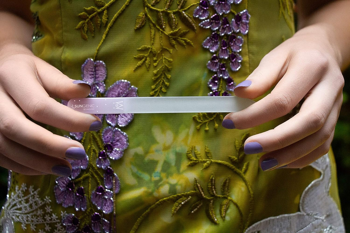 GERMANIKURE 2 Pc Glass Bundle - Crystal Glass Cuticle Stick & You are Amazing Nail File in Suede Sleeves – Handmade in Czech Republic – Professional Manicure Supplies – Cuticle Pusher, Callous Remover